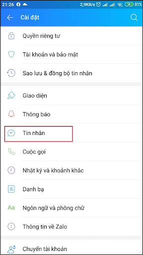 4 bước nhắn tin xuống dòng trong Zalo trên điện thoại Android 2