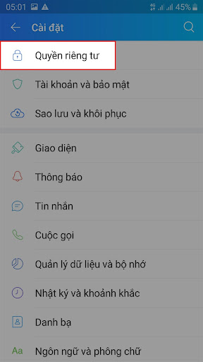 Cách bỏ chặn tin nhắn và cuộc gọi từ người lạ trên Zalo 2