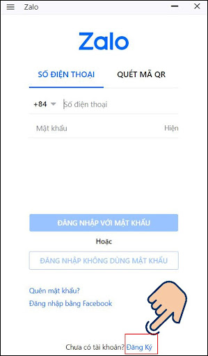 Cách đăng ký Zalo trên máy tính 2