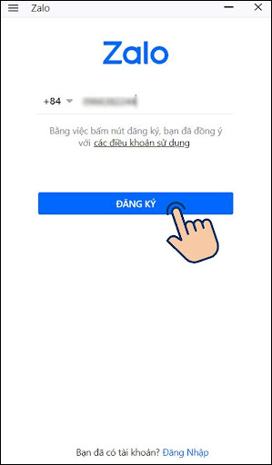 Cách đăng ký Zalo trên máy tính 3