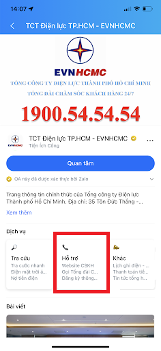 Cách đăng ký tài khoản điện lực trên zalo 1