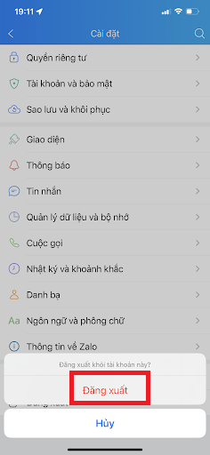 Cách đăng xuất Zalo trên điện thoại Android-IOS 2