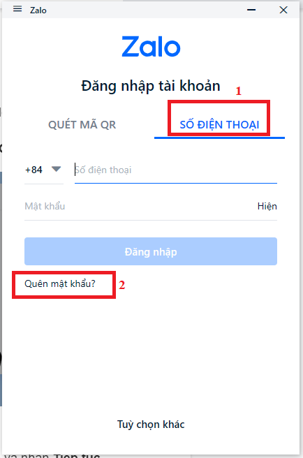 Cách đổi mật khẩu zalo trên máy tính đơn giản 1