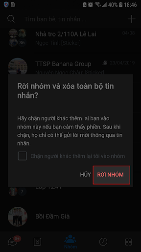 Cách rời nhóm chat Zalo trên điện thoại 3