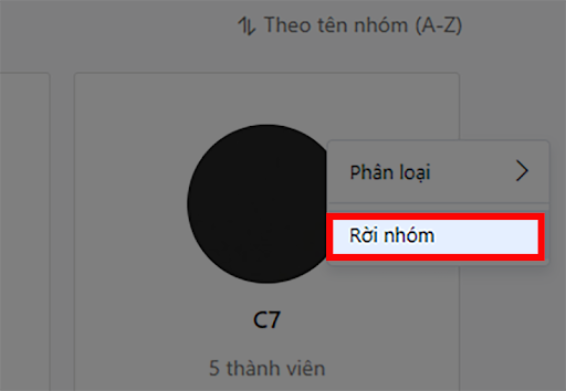 Cách rời nhóm chat Zalo trên máy tính 2