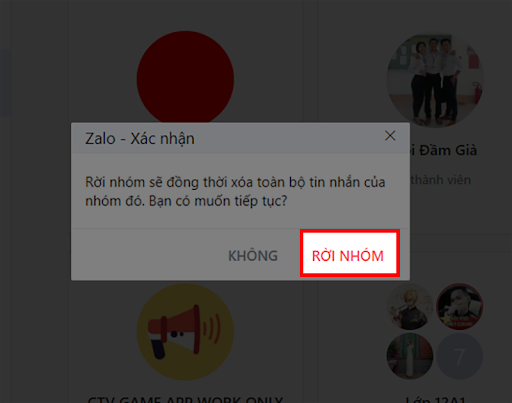 Cách rời nhóm chat Zalo trên máy tính 3