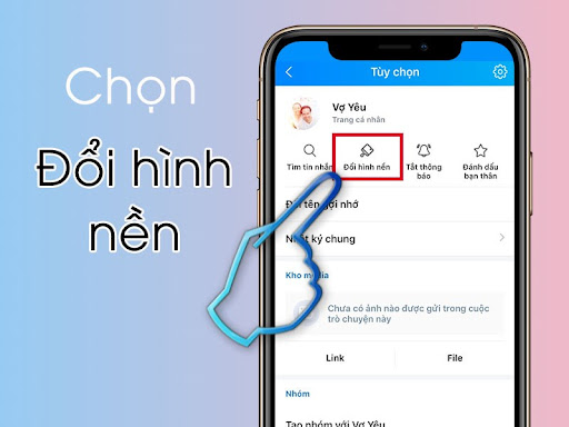 Cách thay đổi hình nền chat Zalo trên điện thoại IOS 2