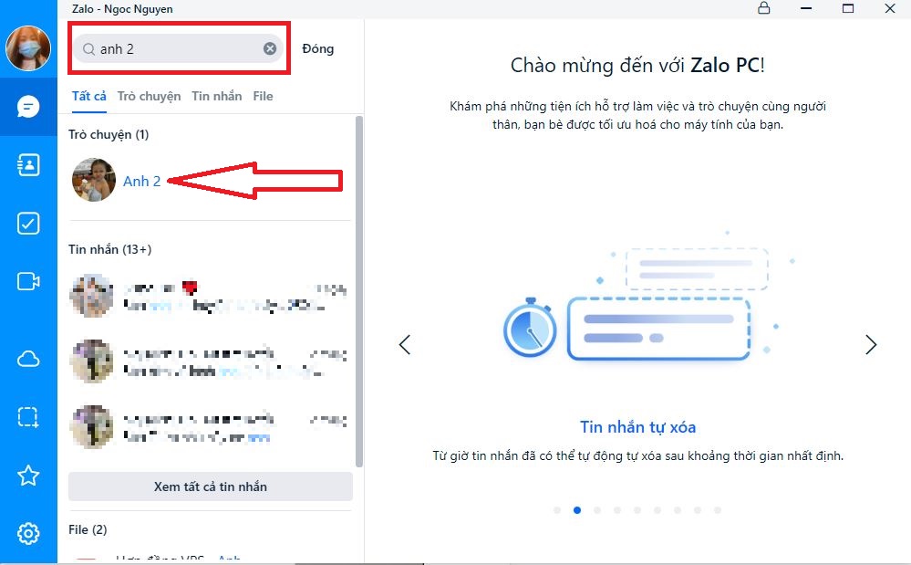 Cách tìm lại tin nhắn Zalo bị ẩn trên máy tính 2