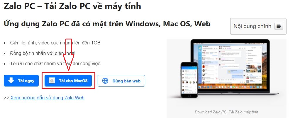 Cách zalo pc download trên hệ điều hành MacOS