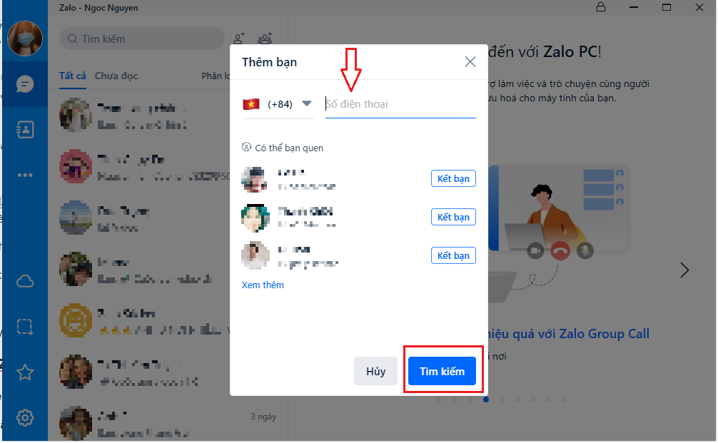 Hướng dẫn cách thêm bạn bè Zalo trên PC 2