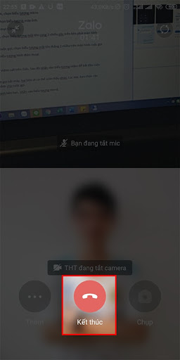 Nút tắt cuộc gọi video call