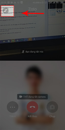 Phóng to hoặc thu nhỏ màn hình chat video