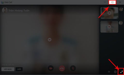 Phóng to hoặc thu nhỏ màn hình video call