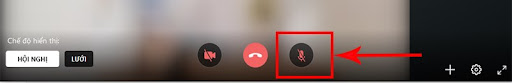 Tắt âm thanh của bạn trong video call Zalo bằng cách nhấn vào biểu tượng trên