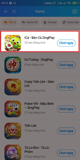 cách chơi game online trên Zalo mà không cần tải về điện thoại 3