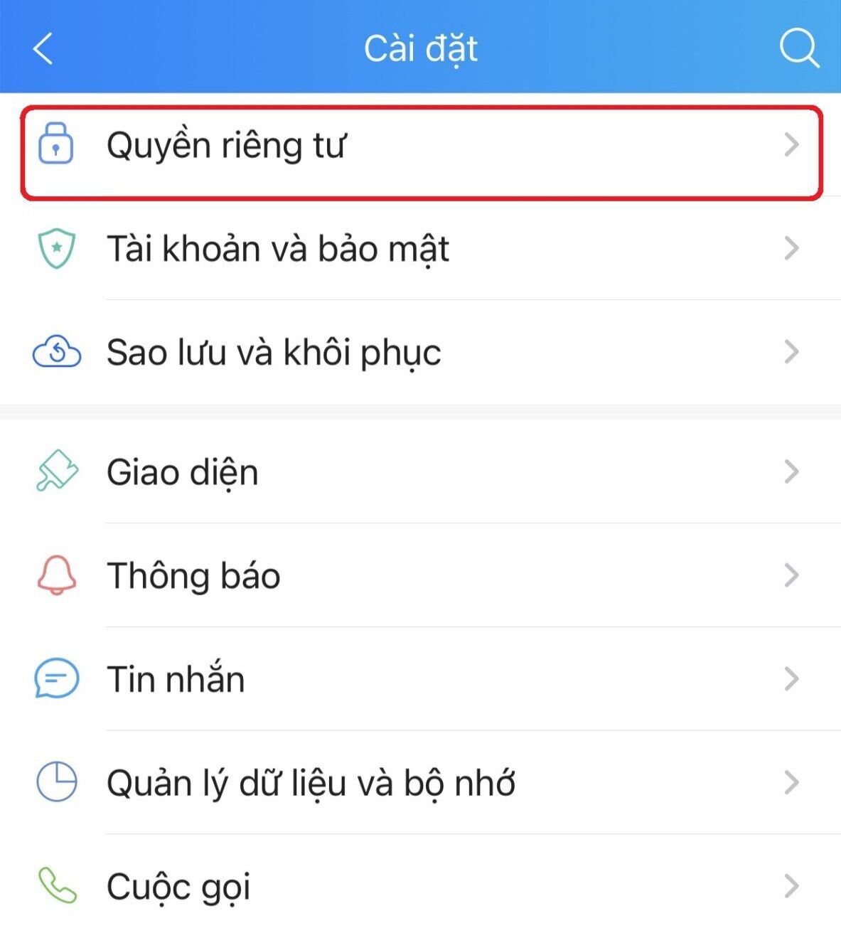 Cách ẩn số điện thoại, chặn tìm kiếm số điện thoại trên Zalo 2