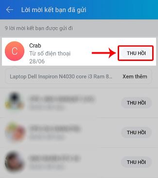Cách hủy mời kết bạn đã gửi trên Zalo dễ dàng 4