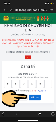 Cách khai báo y tế trên Ví QR Zalo khi di chuyển nội địa nhanh chóng 5