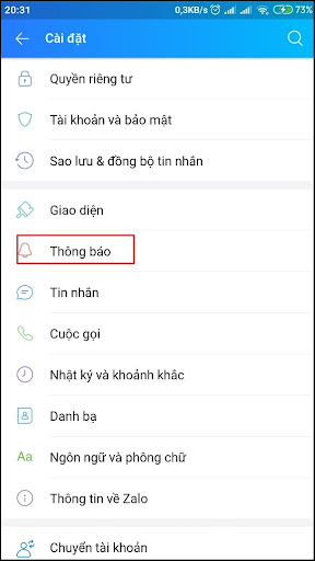 Cách tắt thông báo sinh nhật của bạn bè trên Zalo 2