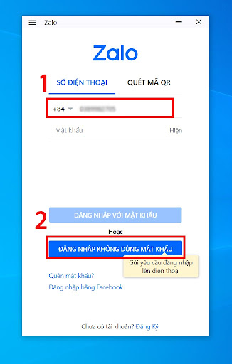 Đăng nhập tài khoản Zalo mà không cần mật khẩu 1