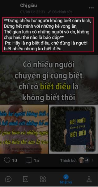 Cách copy văn bản trên nhật ký Zalo đơn giản 2