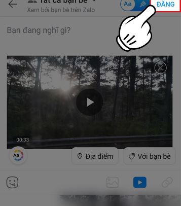 Cách đăng video Zalo trên điện thoại đoen giản 6