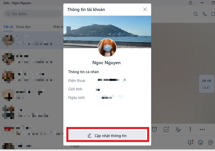 Cách đổi hình đại diện Zalo trên máy tính nhanh chóng 3