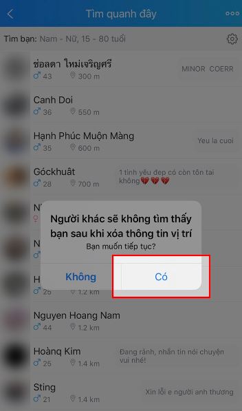 Cách tắt tính năng tìm kiếm quanh đây trên Zalo 5