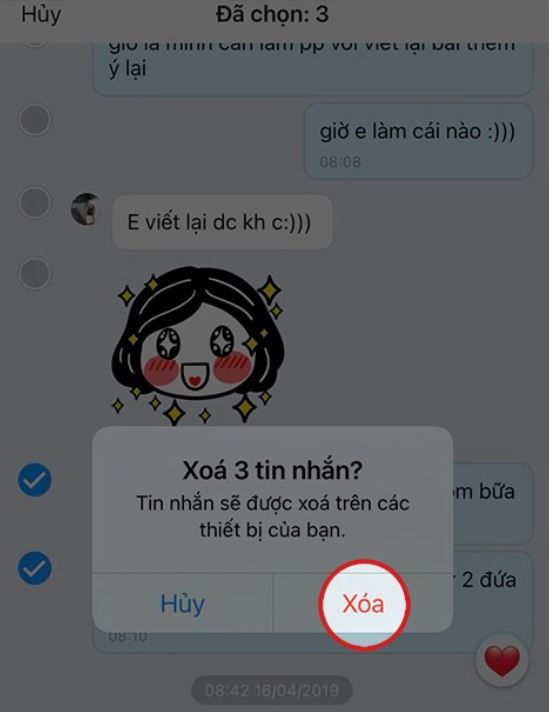 Xóa nhiều tin nhắn trong một cuộc trò chuyện 6