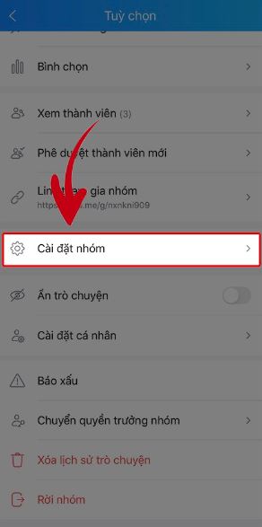 Cách chặn thành viên mới đọc được tin nhắn cũ trên nhóm Zalo chat 2