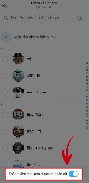 Cách chặn thành viên mới đọc được tin nhắn cũ trên nhóm Zalo chat 7