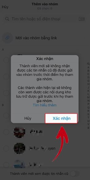 Cách chặn thành viên mới đọc được tin nhắn cũ trên nhóm Zalo chat 8