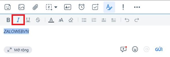 Cách đổi kiểu chữ trên Zalo máy tính như in đậm, in nghiêng hoặc gạch chân nhanh chóng 3