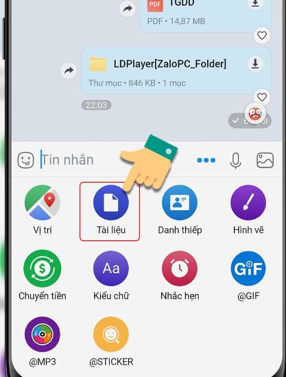 Cách gửi file qua Zalo trên điện thoại 4