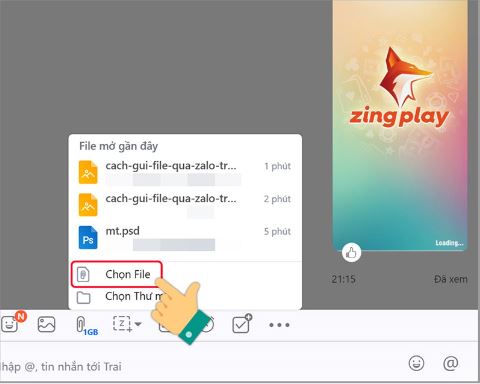 Cách gửi file qua Zalo trên máy tính 4