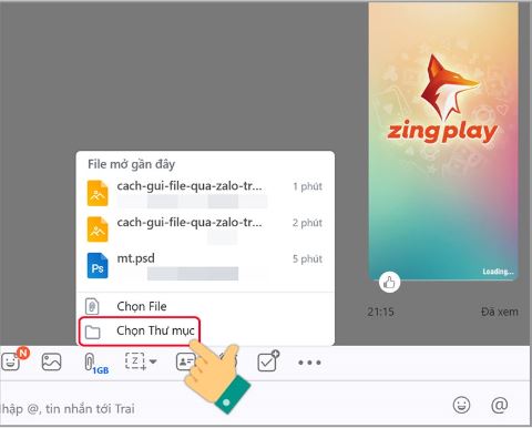 Cách gửi file qua Zalo trên máy tính 7