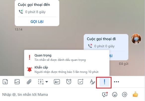 Cách gửi tin nhắn khẩn cấp trên Zalo PC máy tính đơn giản 2