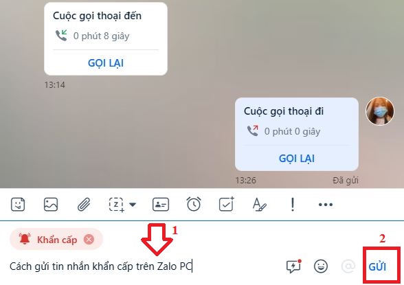 Cách gửi tin nhắn khẩn cấp trên Zalo PC máy tính đơn giản 3
