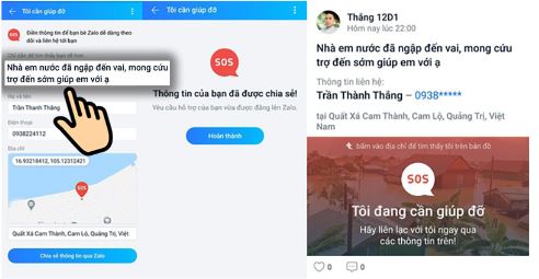 Cách gửi yêu cầu cứu trợ bão lũ trên Zalo với tính năng SOS 1