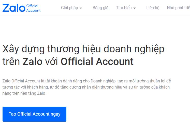 Cách tạo quảng cáo bằng Zalo Official Account 1