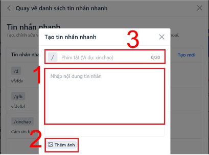 Cách tạo tin nhắn nhanh trên Zalo PC 3