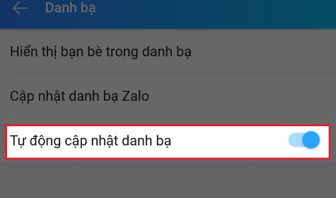 Cách tự động cập nhật danh bạ Zalo trên điện thoại nhanh chóng 3