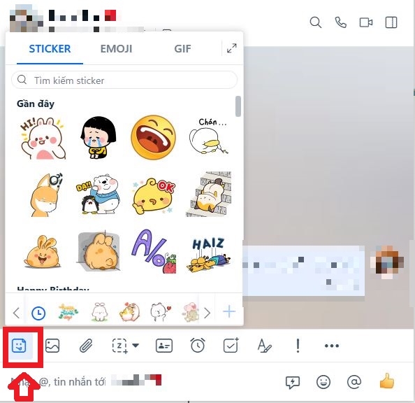 hướng dẫn gửi sticker vui nhộn trên zalo