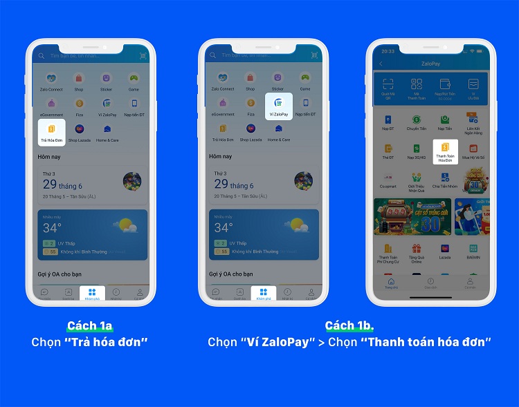 Hướng dẫn các cách thanh toán tiền điện nước trên Zalo Pay