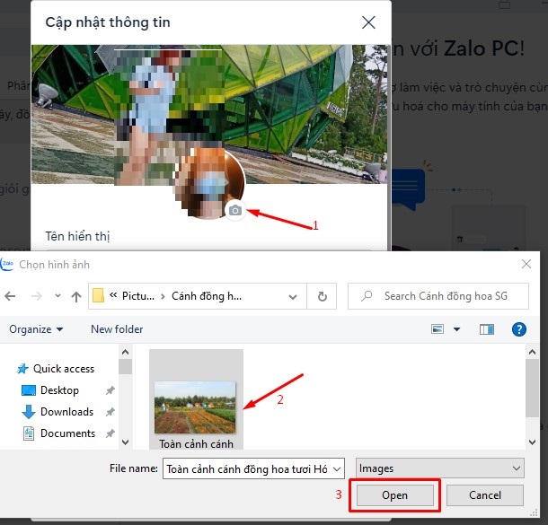 cách đổi ảnh đại diện zalo trên máy tính 3