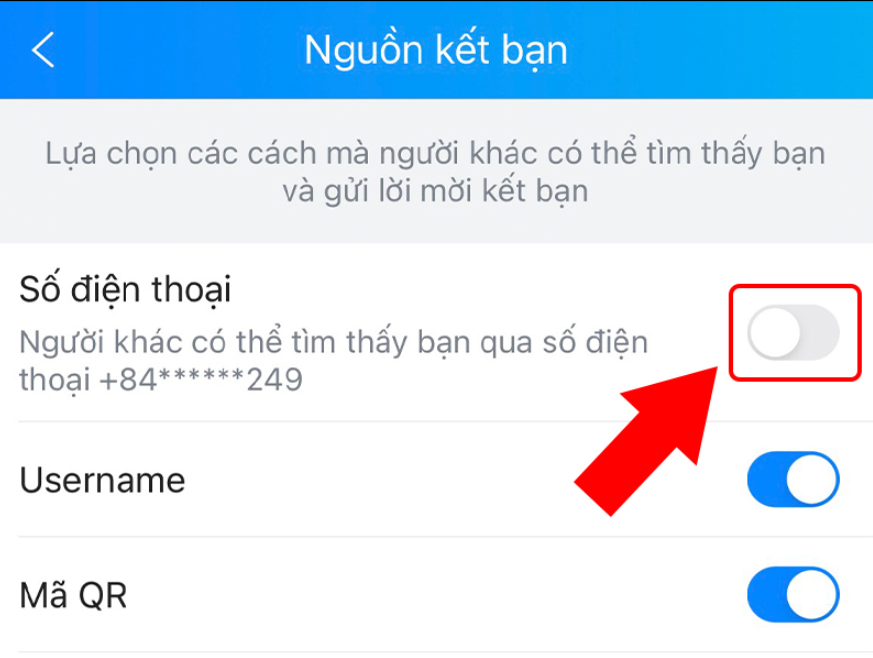 Cách chặn kết bạn Zalo thông qua SĐT 3