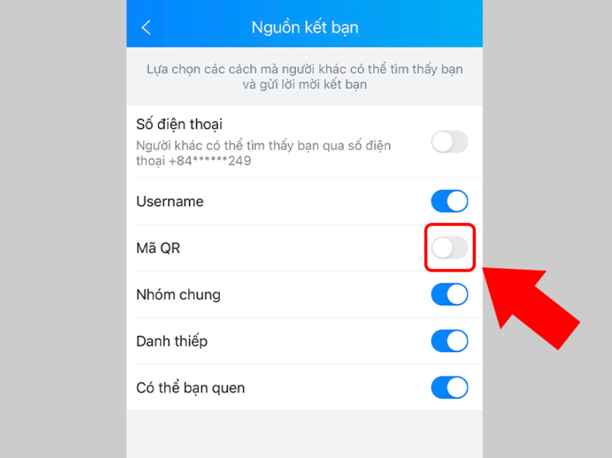 Cách chặn kết bạn Zalo thông qua SĐT 6