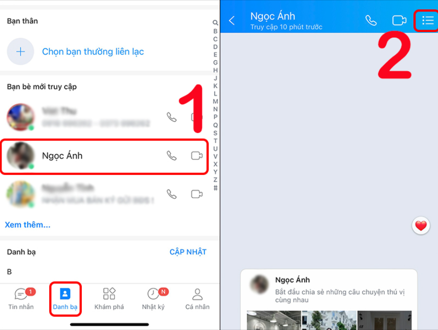 Chặn tin nhắn từ bạn bè ở trên Zalo 1