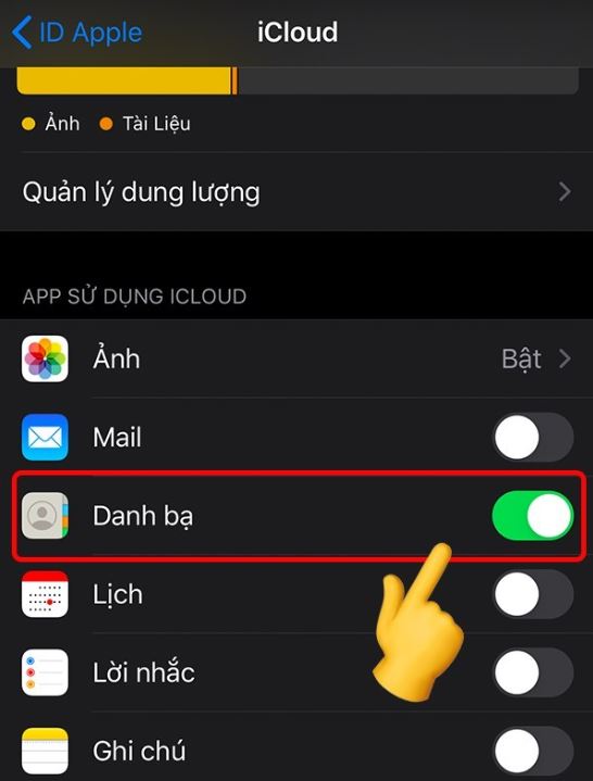 Đồng bộ danh bạ iPhone trên iCloud  2