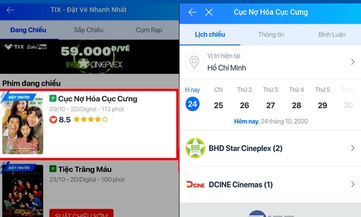 Mua vé xem phim với Zalo 3